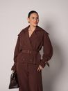 Jaqueta Trench Alfaiataria com cinto Lara - Marrom