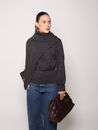 Blusa Gola Lenço Tricot Ellen - Grafite