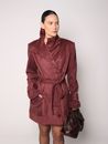 Jaqueta em Suede Alongada - Vinho 