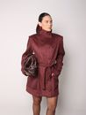 Jaqueta em Suede Alongada - Vinho 