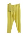 Calça Alfaiataria Basic Com Cinto Amarelo Claro