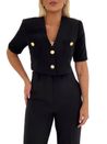 Blazer Cropped Botões Preto