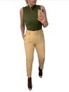 Calça Alfaiataria Basic Com Cinto Bege Quente