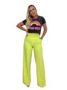 Calça Alfaiataria Pantalona Verde Lima Cítrico