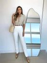 Calça Classic Alfaiataria com Cinto Off White