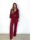 Calça Wide Leg Alfaiataria Classic Vinho