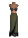 Conjunto Nobu Biquíni + Saia Verde Militar