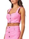 Saia Jeans Emily Rosa Chiclete