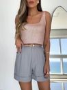 Short Alfaiataria Becky Cinza Claro