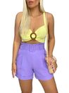 Short Alfaiataria Com Cinto Lavanda