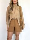 Blusa Bata Chloé Bege