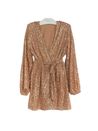 Vestido Kimono Paetê Dourado Claro