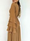 Blusa Babados Elegance Camel