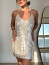 Vestido Paetê Off White