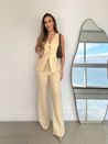 Colete Sofia Linho Puro Amarelo Vanilla