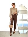 Calça Classic Alfaiataria com Cinto Marrom Escuro