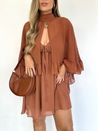 Vestido Boho Capa Camel