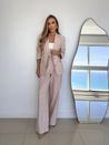 Calça Trento Linho Reta Rosa 