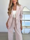 Calça Trento Linho Reta Rosa 