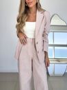 Calça Trento Linho Reta Rosa 