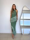 Vestido Lumiére Franjas Verde