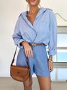 Short Trento Linho Azul