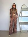 Calça Pantalona Tule Bambi Bege