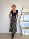 Saia Xadrez Midi Preto