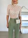 Calça Classic Alfaiataria com Cinto Verde