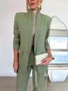Blazer Alfaiataria Manga Franzida Verde