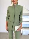 Blazer Alfaiataria Manga Franzida Verde