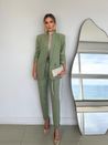 Blazer Alfaiataria Manga Franzida Verde