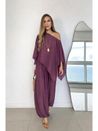 Calça Aladim Com Transparência Vinho