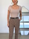 Calça Xadrez Lã Bege