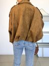 Jaqueta Bomber Suede Camel