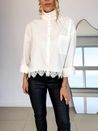 Camisa Gola Alta Renda Off