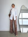 Calça Pantalona Tule Bambi Bege