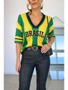 Blusa Tricô Soltinha Brasil Verde