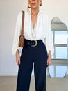 Blusa Com Renda Manga Longa Off