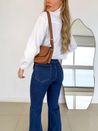 Calça Flare Jeans Escuro