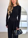 Body Pregas Yasmin Manga Longa Preto