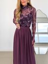 Blusa Tule Dedinho Paisley Vinho