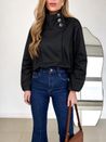 Camisa Over Gola Alta Preto