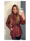Jaqueta Parka Alongada Marsala