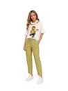 Calça Viscolinho Com Cinto Verde Lima