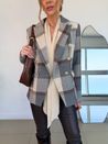 Blazer Botões Xadrez Cinza 