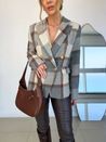 Blazer Botões Xadrez Cinza 