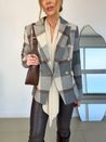 Blazer Botões Xadrez Cinza 