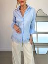 Camisa Com Renda Azul