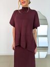 Blusa Gola Modal Friso Vinho